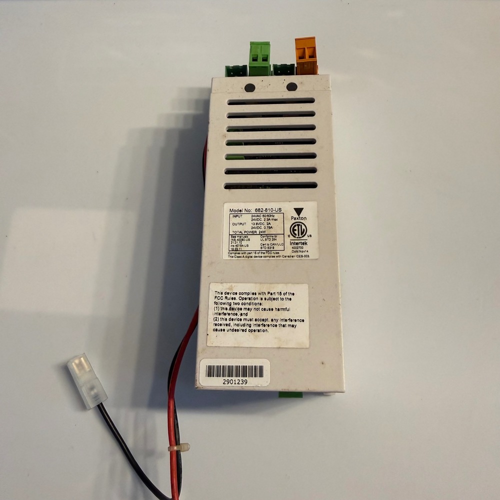 Paxton 682-810-US Power Supply 24W 13.8VDC 2A 24VDC 0.75A Access Control White
